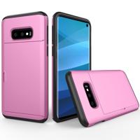 Schokbestendig robuuste Armor beschermende case voor Galaxy S10e met kaartsleuf (roze)