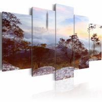 Schilderij - Toren en Horizon,  wanddecoratie, hoogwaardige print op canvas, 5luik - thumbnail