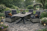 SenS-Line Serono tuinset tafel en 4 verstelbare stoelen - Showmodel Numansdorp- - Aluminium- Sens-Line