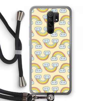 Regenboog: Xiaomi Redmi 9 Transparant Hoesje met koord