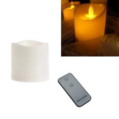 Cilindrische LED elektronische kaarslicht simulatie bruiloft kandelaar kaars grootte: 7.5 x 7.5 cm met afstandsbediening