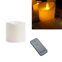 Cilindrische LED elektronische kaarslicht simulatie bruiloft kandelaar kaars grootte: 7.5 x 7.5 cm met afstandsbediening