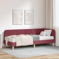 Hoekbedframe met matras Wijnrood 80 x 200 cm Stof