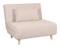 LABEL51 Slaapbank 'Single' Met naturel poot, Bouclé, kleur Naturel