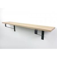 Eiken 18mm wandplank recht 100 cm op 20 cm diepe plankdragers Eiken 18mm wandplank recht 100 cm op 20 cm diepe plankdragers