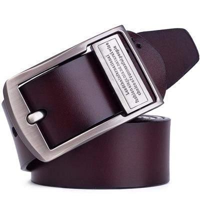 Mannen Pin Buckle lederen riem Pure lederen broek riem riem lengte: 110 cm (bruin)