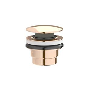 Romadesign afvoerplug m/z overloop 2 in 11 1/4max. 70mm, kom inclusief bladrose goud KRC16617RSPG