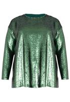 Yoek Tuniek vierkant met pailletten | Groen | Maat 58/60
