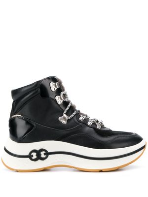Tory Burch baskets montantes à lacets - Noir