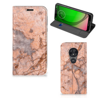 Motorola Moto G7 Play Standcase Marmer Oranje