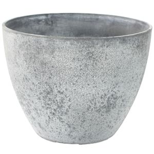 Bloempot/plantenpot van gerecycled kunststof betongrijs D22 en H17 cm