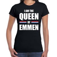 I am the Queen of Emmen Koningsdag t-shirt zwart voor dames