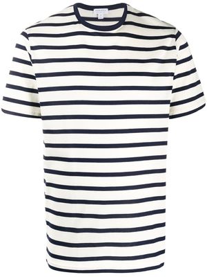 Sunspel t-shirt à rayures - Bleu