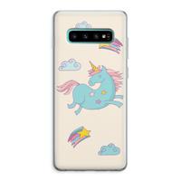 Vliegende eenhoorn: Samsung Galaxy S10 Plus Transparant Hoesje - thumbnail