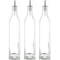 Zeller Azijnfles of Oliefles - 4x - glas - 500 ml - schenktuit - Doseerflessen voor op tafel