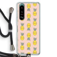 Ananas: Sony Xperia 5 III Transparant Hoesje met koord