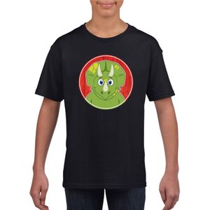 T-shirt dinosourus zwart kinderen XL (158-164)  -