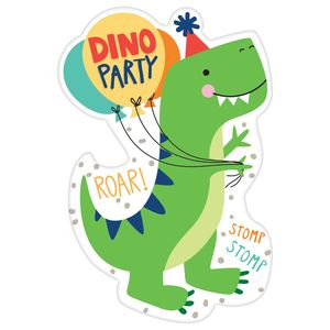 Uitnodigingen Dino-Mite Party (8st)
