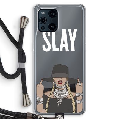 Slay All Day: Oppo Find X3 Transparant Hoesje met koord