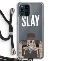 Slay All Day: Oppo Find X3 Transparant Hoesje met koord