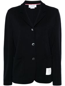 Thom Browne blazer en laine vierge à patch logo - Bleu