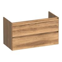 Brauer Inspire - Onderkast - 100 cm - met 2 Softclose Lades Greeploos en 1 Sifon Uitsparing - Honey