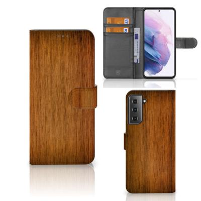 Samsung Galaxy S21 Plus | Book Style Case | Donker Hout