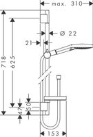 Hansgrohe Raindance select s120 glijstangset 65cm met unica s en puro wit chroom 26630400 - thumbnail