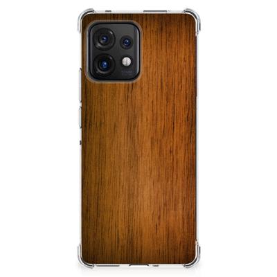 Motorola Edge 40 Pro Stevig Telefoonhoesje Donker Hout Motorola Edge 40 Pro Stevig Telefoonhoesje Donker Hout