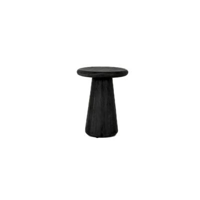 Tower Living Ronde Bijzettafel 'Asti' Mangohout, 40cm, kleur Zwart