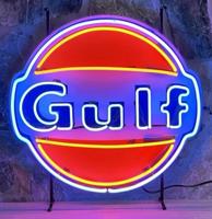 Gulf Logo Neon Verlichting 65 x 65 cm - Oranje, Blauw