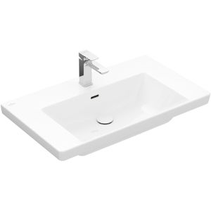 Villeroy & Boch Subway 3.0 meubelwastafel 80x47cm 1 kraangat met overloop wit 4A708001