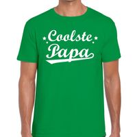 Coolste papa fun t-shirt groen voor heren 2XL  -