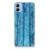 Samsung Galaxy A04e | Bumper Hoesje | Wood Blue
