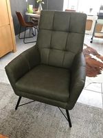 Leren fauteuil volledig gestoffeerd - met hoge rug - groen leer - Echt leer, Modern, ontdek de vele Leersoorten en Kleuren bij ShopX