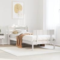 Bedframe zonder matras massief grenenhout wit 90x200 cm