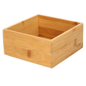 Bestekbak/keuken organizer 1-vaks Tidy Smart bamboe 15 x 15 x 7 cm