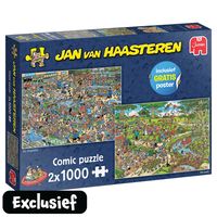 Jumbo Jan van Haasteren Special 2-in-1 Het park & Drogisterij - 2 x 1000 stukjes - thumbnail