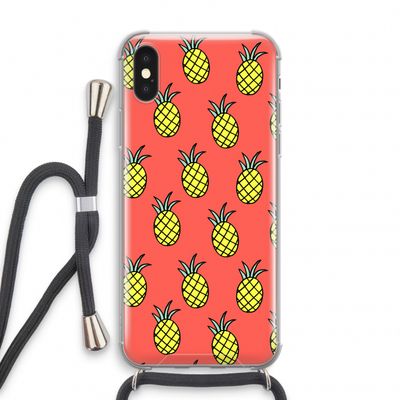 Ananas: iPhone XS Transparant Hoesje met koord