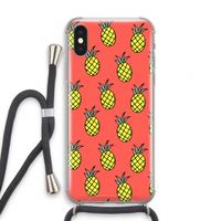 Ananas: iPhone XS Transparant Hoesje met koord