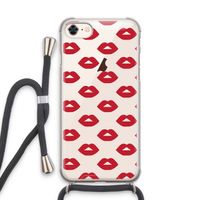 Lips: iPhone 8 Transparant Hoesje met koord