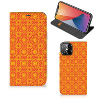 iPhone 12 Pro Max Hoesje met Magneet Batik Oranje - thumbnail