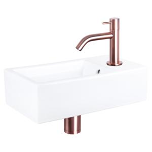Differnz Force fonteinset keramiek - kraan gebogen - 40 x 22 x 11.5 cm - rood koper