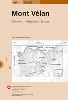 Wandelkaart - Topografische kaart 1366 Mont Vélan | Swisstopo - thumbnail