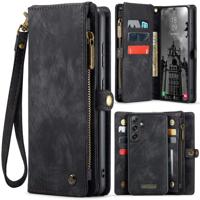 Caseme Samsung Galaxy S25 hoes - Vintage 2 in 1 portemonnee - Zwart