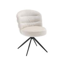 Tower Living Draaibare Eetkamerstoel 'Carro' Chenille, kleur Almond Wit