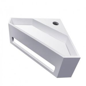 Wiesbaden Julia hoekfontein Solid surface 35 x 35 x 16 cm mat wit 36.4084