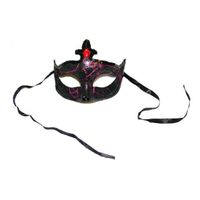 Venetiaans horror masker zwart/paars