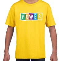 Power fun t-shirt geel voor kids XL (158-164)  - - thumbnail