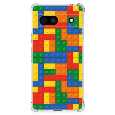 Google Pixel 7A Doorzichtige Silicone Hoesje Blokken Google Pixel 7A Doorzichtige Silicone Hoesje Blokken